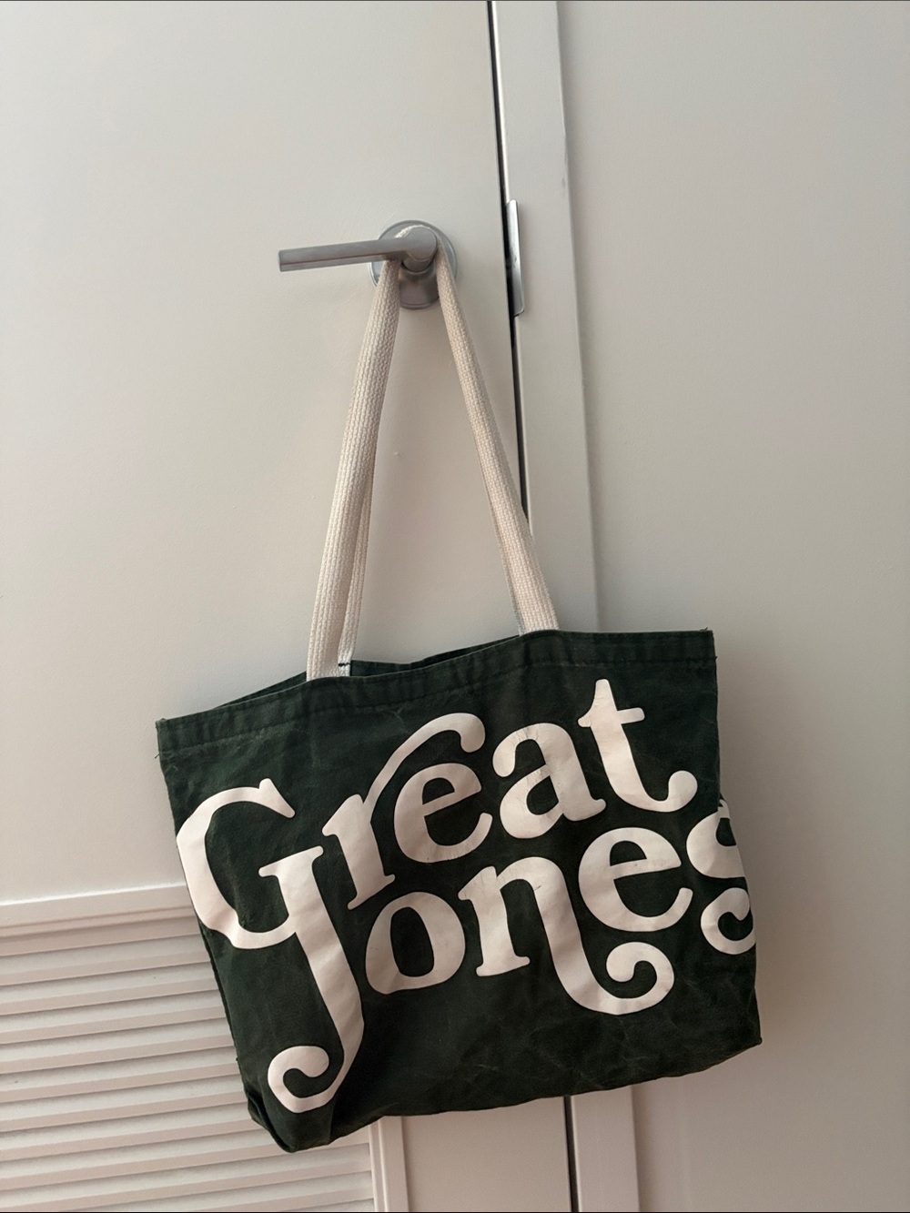 Great Jones Canvas Tote Bag in Dark Green